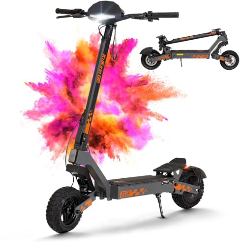 Kukirin E Scooter,Elektro Elektroroller Erwachsene Elektroscooter,E Roller Offroad,Elektro Scooter Roller,Patinete electrico(55 Km Reichweite),G2