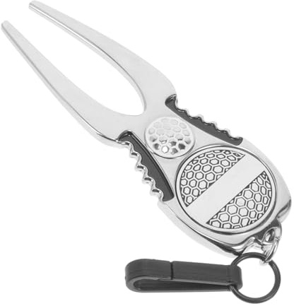 SOIMISS Aluminiumlegierung Golf Divot Reparaturgabel Kompakt Leicht mit Ballmarker Golfzubehör für Outdoor Golfer Praktisches Pitchgabel Tool für Golfplatzpflege