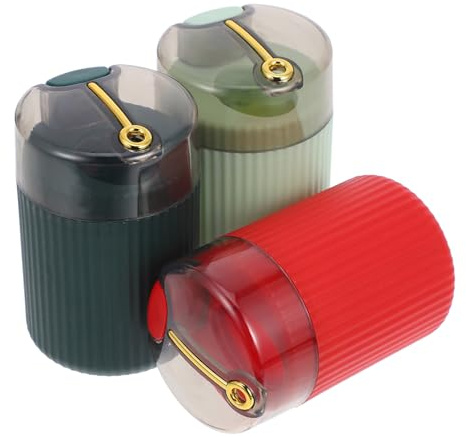 Gatuida 3 piezas Dispensador Palillos Dientes Pulsador Caja Almacenamiento Portátil para Hogar Cocina Oficina Diseño Elegante Colores Verde Rojo