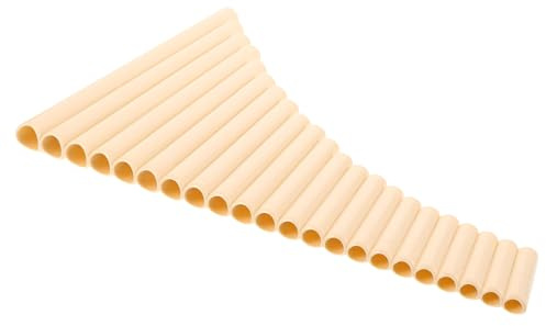 BIUDECO Panflöte G-dur mit 22 Pfeifen Traditionelles Blasinstrument aus Kunststoff Lefthanded oder Righthanded Spielbar Beige Farbe für Klassische Musik und Musikunterricht