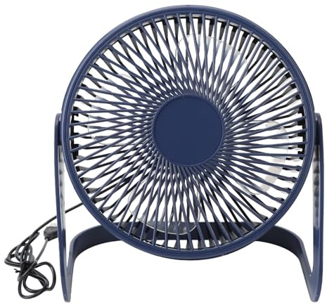 QWUUYEC Ventilador Portátil de Aire Pequeño, Ventilador de Escritorio Recargable USB, 2 Velocidades Ajustables, Color Azul - Diseño Silencioso, Cabezal Inclinable 90°, Ideal para (8 pulgadas)