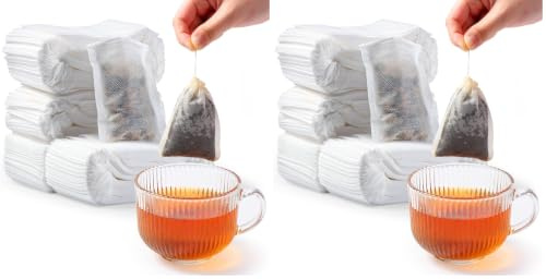 Diboniur 400 Piezas Bolsas de Te Vacias de Tela No Tejida, Colador Te Desechable con Cordón, Infusor de Te para La Bodega, Café, El Mercado de las Flores, Hierbas, Épicas, Lavanda (7 x 9 cm)