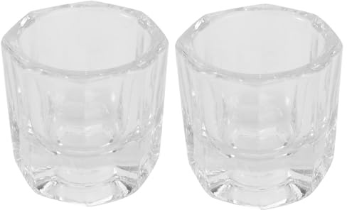 Crystal Cups Tint Bowl Plastic Manicure 2pcs Liquid Holder Container