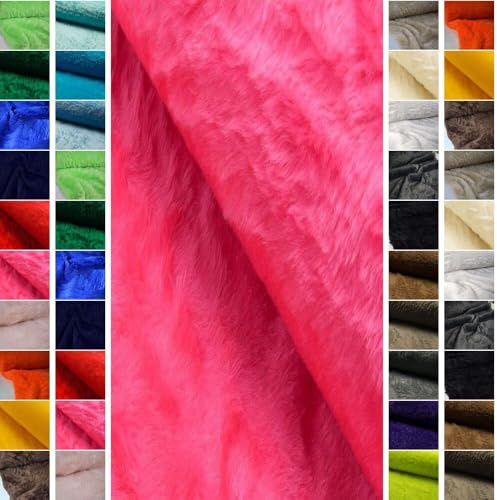 StoffBook pink kunstfell teddyfell zottelfell plüschstoff für kuscheltiere, nähprojekte, dekorationen, kinder und diy, weiches Fellimitat zum nähen kleben Stoff, d204