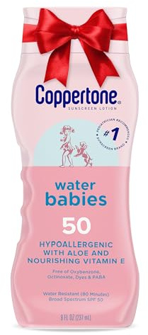 Coppertone WaterBabies Sunscreen Lotion Broad Spectrum SPF 50 (8 Fluid Ounce) (Packaging may vary)