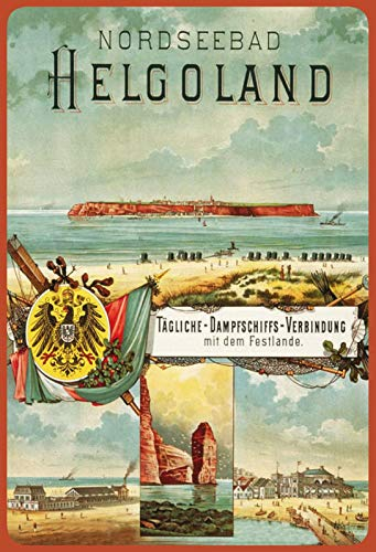 Schatzmix Nordseebad Helgoland Metallschild 20x30 cm Wanddeko tin Sign Blechschild, Blech, Mehrfarbig