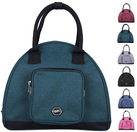 netproshop Klassische Reithelmtasche 25x32x28cm Unifarben 300D wasserabweisend, Farbe:Dunkelgruen