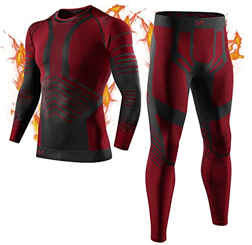 MEETYOO Biancheria Intima Termica Uomo, Intimo Termico Invernale Maglia Termici Pantaloni Base Layer per Sci Corsa Ciclismo