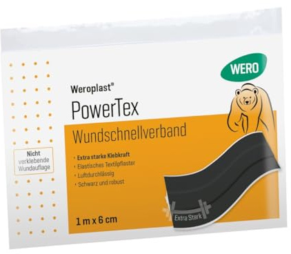 WERO Weroplast® PowerTex Wundschnellverband 1 m x 6 cm | extra starke Klebkraft, längs- und querelastisch, sehr robust