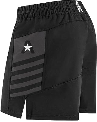 Anthem Athletics Reignite MMA Shorts - 5 Inseam MMA Men Shorts with Elastic Waistband and Drawstring - Lightweight & Versatile for Brazilian Jiu Jitsu, Grappling, & Wrestling (Black & Grey, Large)