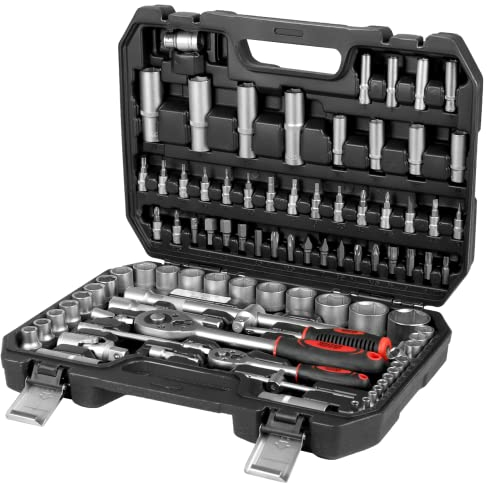 WALTER Steckschlüsselsatz 94-teilig, mit zwei Umschaltratschen, zahlreichen Bits und Steckschlüssel