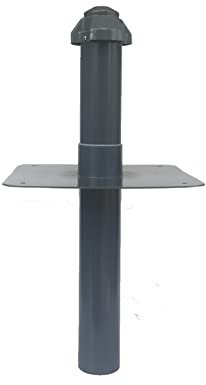 HAHN Handelshaus Flachdach-Sanitärlüfter, Bitumen- oder PVC-Flansch, Dachentlüftung, Abluft, Lüfter (DN 50 - PVC-Flansch)
