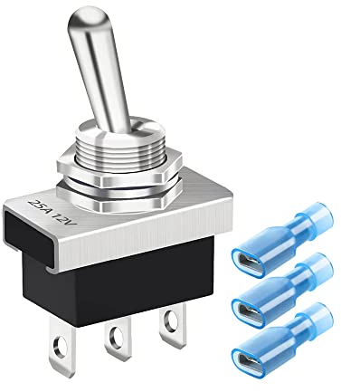 Gebildet Interruttore a Levetta ACCESO/SPENTO/ACCESO in Metallo 25A 12VDC/15A 24VDC/10A 250VAC/ 15A 125VAC SPDT 3Pin 3 Posizione Interruttore a Bilanciere per Auto KN3D-103