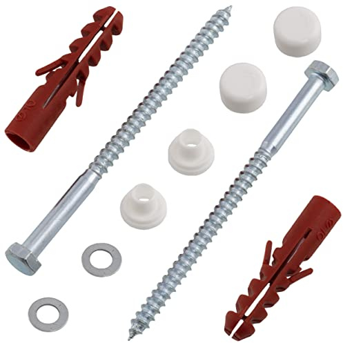 AERZETIX - C65142 - Befestigungssatz für WC/Bidet schraube Ø6x100 mm bodenmontage - dübel Ø10x50 mm - aus nylon/metall - sechskantschrauben - für sanitäranlagen aus beton klempnerarbeiten