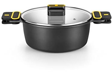 BRA Daily Pro Cacerola alta 28 cm aluminio fundido, antiadherente sin PFOA, apta para todo tipo de cocinas e inducción