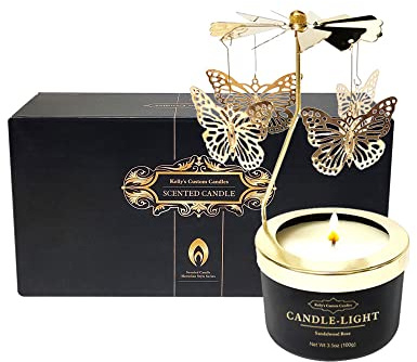 Kelly's Custom Candles, Butterfly Candle Birthday Gift for Mom,Girlfriend,Unique Easter Gifts for Sister, Wife and Mother in Law,Rotatable Aromatherapy Candles Gift for Women.