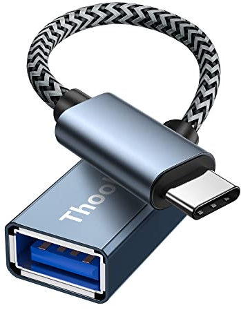 USB C to USB Adaptor,USB C Adapter OTG Cable Type C Male to USB 3.2 Female 10Gbps Transfer Compatible with MacBook/iPad Air/Pro 2022 Galaxy S22 Dell XPS and more Type C Devices(Gray)