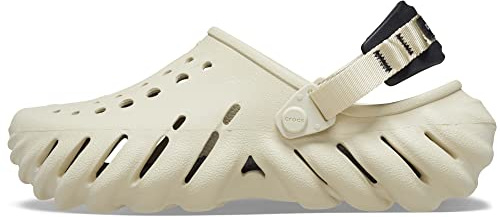 Crocs Unisex-Adult Echo Clogs, Bone/Black, 8 Men/10 Women