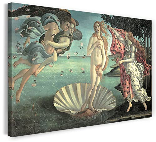 Printed Paintings Leinwandbild (30x20cm) Sandro Boticelli: Die Geburt der Venus, Leinwand auf Keilrahmen gespannt und fertig zum Aufhängen, hochwertiger Kunstdruck aus deutscher Produktion