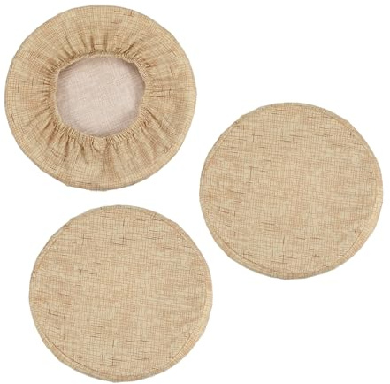 PATIKIL Taburete Fundas Redondas, 3 Paquete Elástico Bar Taburete Funda Lavable Asiento Cojín para Diámetro 12-14 Silla, Caqui | Cojín de asiento lavable para diámetro 12-14 silla