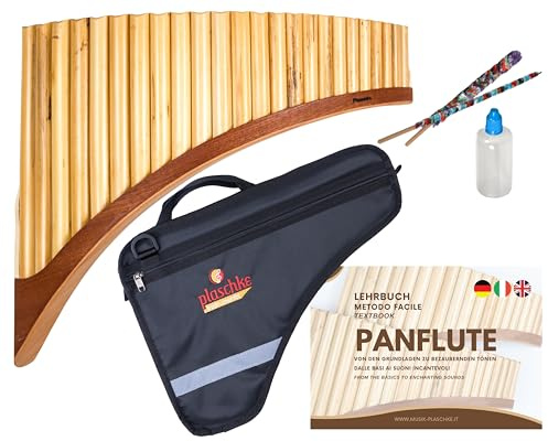Plaschke Panflöte Konzert, Bundle mit Tasche, Lernbuch, Pflege-Set, 24 Töne C-Dur