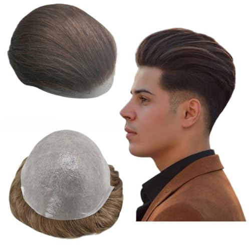 Mprosthesis PU Haut Toupee menschliches Haar Ersatz System 0.04mm Denken Haut Prothese Haar Patch