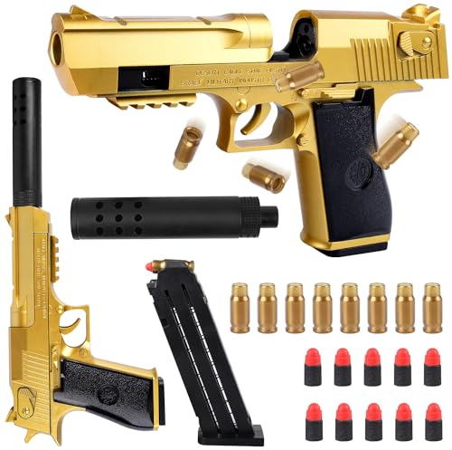 Spielzeug Pistole Kinder, Schaumstoff-Blaster Toy Gun, Spielzeugpistole mit 10 Soft Kugeln, Soft Bullet Gun für Schieß Spiele, Geschenke für Jungen Mädchen Teenager