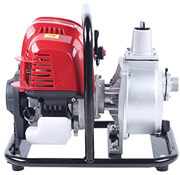 CLEADONG 4 Takt Benzin Wasserpumpe 38cc Dieselpumpe 1.2kw 8500r/min Heizölpumpe 8000L/H Selbstansaugende Pumpe Diesel Fuel Transfer Pump für Gartenrasenbewässerung Entwässerungsarbeiten