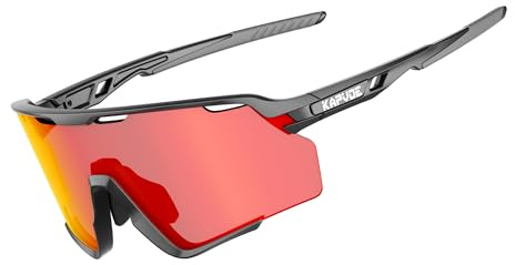 KAPVOE Polarisiert Fahrradbrille Herren Damen Radfahren Sportsonnenbrille Sportbrille Uv400 Schutz Sport MTB Radbrille Radsport Fahren Baseball Laufen Golf Volleyball Angeln 01