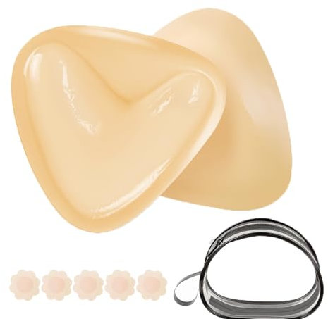 Soutien-Gorge Adhésif Invisible Push-Up, Coussinets Triangulaires Autocollants Réutilisables, sans Bretelles, Maintien Naturel pour Maillot de Bain, Robe, Bikini(Beige)