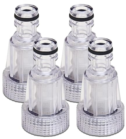 BOPRKTM 4 Stück Wasserfilter Gartenschlauch Schnelladapter für Hochdruckreiniger Wasserschlauch Filter für Hochdruckreiniger, Gartenpumpe, Gartenbewässerung, Wohnmobil