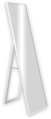 CHELY INTERMARKET MOD19001 Espejo De Pie Cuerpo Entero Blanco con Soporte Metálico Plegable 35x140 cm Estilo Minimalista Portátil Vestidor No Requiere Montaje Marco Rectangular Diseño Natural