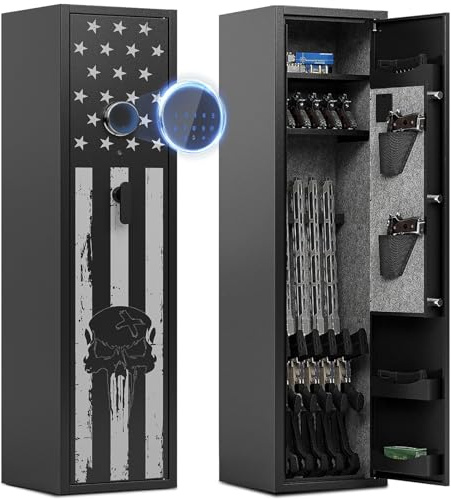KAER 6 Gun Safe for Rifles and Pistols,Gun Cabinets, Gun Safes for Home Rifles and Shotguns,Electronic Rifle Safe with Removable Shelf and Gun Rack (No Assembly Required)