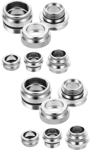Sosoport 2sets Kitchen Sink Faucet Adapter Sink to Hose Adapter Garden Hose Connector Set 6pcs*2