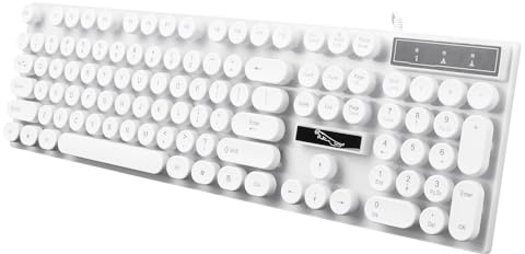 HOMSFOU Clavier d'Ordinateur USB Lumineux à Touches Rondes Filaires G21 | Léger, Facile à Transporter, Format Pratique, 1 Pièce, pour Ordinateur, Usage Simple au Quotidien