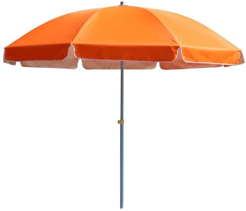 Ombrellone da Giardino da 220/240/260/280/300 cm, Ombrellone da Tavolo da Mercato con 8 Robuste Stecche, Ombrellone Portatile per Giardino,Spiaggia (arancione)(220cm(7.2ft))