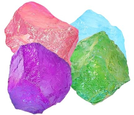Vaguelly 4piezas Piedra Cristalina De Difusor De Piedra Para Decoración De Peceras y Macetas Curativas De Cristal Natural Galvanizado
