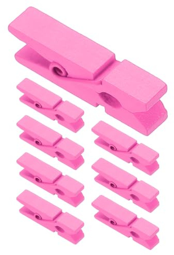 PATIKIL 1.4 Pinces À Linge en Bois Coloré, 50Pcs Mini Pinces À Linge Colorées en Bois Forte Adhérence Pinces Photo pour Images Suspendu Linge Artisanat Décoratif, Rose
