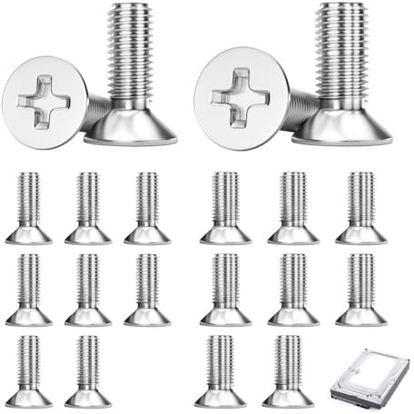 Kasoud Stainless Steel Brake Disc Screw, 10PCS M3.5 and 10PCS M4.0, Automotive Brake DiscScrews, Door Latch Keep GrubScrews, Phillips CrossScrew, Window HandleScrews, 304 Stainless Steel (Phillip)
