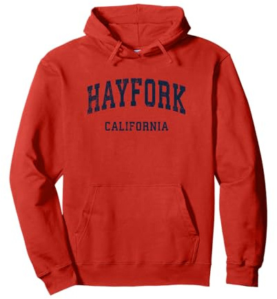 Hayfork California CA Vintage Athletic Sports Design Pullover Hoodie