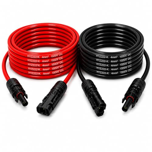 35Fahrenheit Verlängerungskabel 6mm² inkl. Solarstecker 2x4m - PV Kabel H1Z2Z2-K beidseitig rot/schwarz - Photovoltaik Kabel mit Stecker - Solarkabel für PV Solaranlage