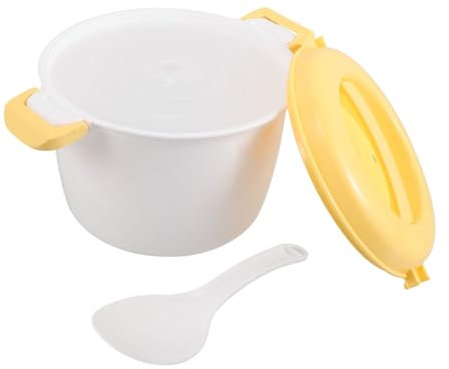 Healifty Arrocera de Microondas Cocedor Multifuncional para Arroz y Verduras para Cocinas Pequeñas Cocina Rápida Limpiar Espacio para Recalentar y Descongelar