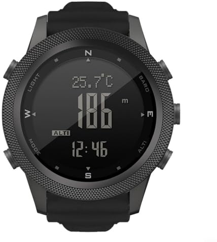 SMZhomeone North Edge AP46 Montre de sport numérique pour homme avec boussole, podomètre, rétro-éclairage, montres pour activités de plein air, Voir image, Ap46 Black nylon