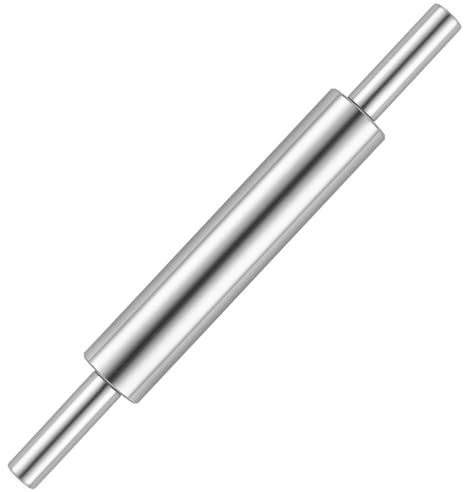 Mattarello ergonomico in acciaio inox con manico ergonomico per pasticceria, pizza e impasto per biscotti