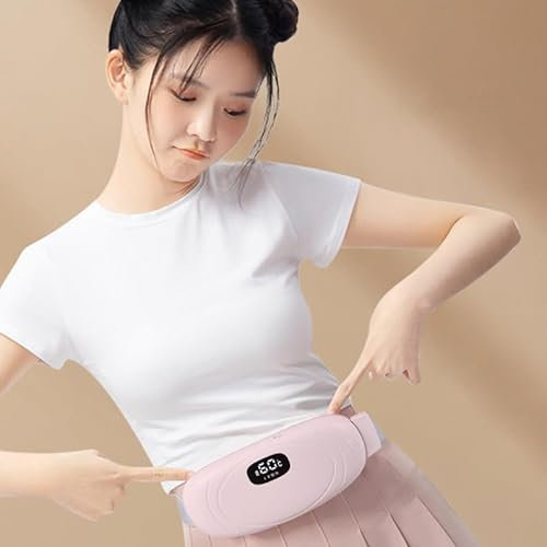 SkyFace Cinturon Termico Menstrual, Almohadilla Térmica Menstrual EléCtrica Inalámbrica de Calentamiento, 4 Ajustes Temporizador, 5 Modos de Masaje de Vibración, Regalos para Mujeres y niñas, Gris