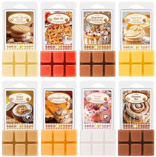 SNOWSEN Bäckerei Duftwachs für Duftlampe, Natürliches Wax Melts Sojawachs Schmilzt, Wachswürfel, Duftwachswürfel für Raumdüfte, Wachstörtchenfür für Duftlampe für Wachs, Duftgeschenkset für Damen