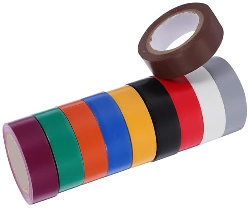 GO BEYOND YOURSEIF 10 Rollos De Cinta Aislante Eléctrica De Colores For Aislamiento De Cables, Cinta Multifuncional For Cables De Coche Con Adhesivo Fuerte.