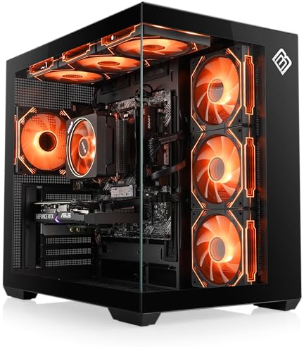 Gaming PC mit Windows 11 Home | AMD Ryzen 7 8700F 8X 4.1 GHz | RX 9060 XT (16 GB) | 2000 GB M.2 NVMe | 64 GB DDR5 RAM | WLAN | Computer für Zocker, Gamer Desktop Rechner zum Spielen | A14972