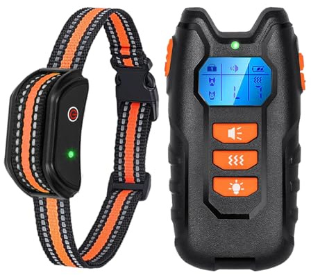 Collare di Addestramento, Conforme Nuova Legge Italiana Benessere Animale, Portata 2000ft, Modalità Suono e Vibrazione (1-8), Collare Impermeabile IP67, Per Cani di Taglia piccola, Media e Grande