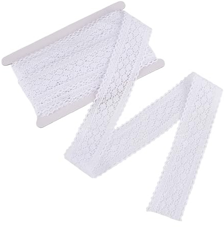 letsinstyle 10 iarda di Pizzo di Cotone, 1.89 Largo Pizzo all'Uncinetto per Lavori Artigianali, Bordo in Pizzo Beige per Confezioni Natalizie Fai da Te, Cucito, Abito da Sposa, Costume, Artigianato